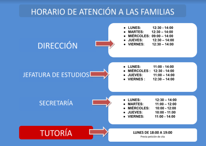 Horario de Atención a las Familias 2425